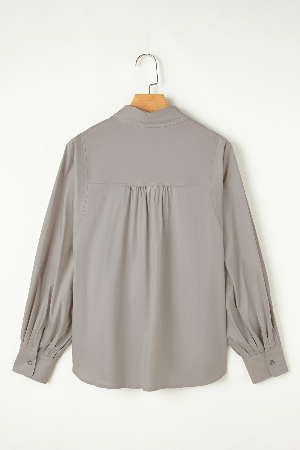 High Solid Color Balloon Sleeve Side Slits Loose Fit Shirt Blouses & Shirts JT's Designer Fashion