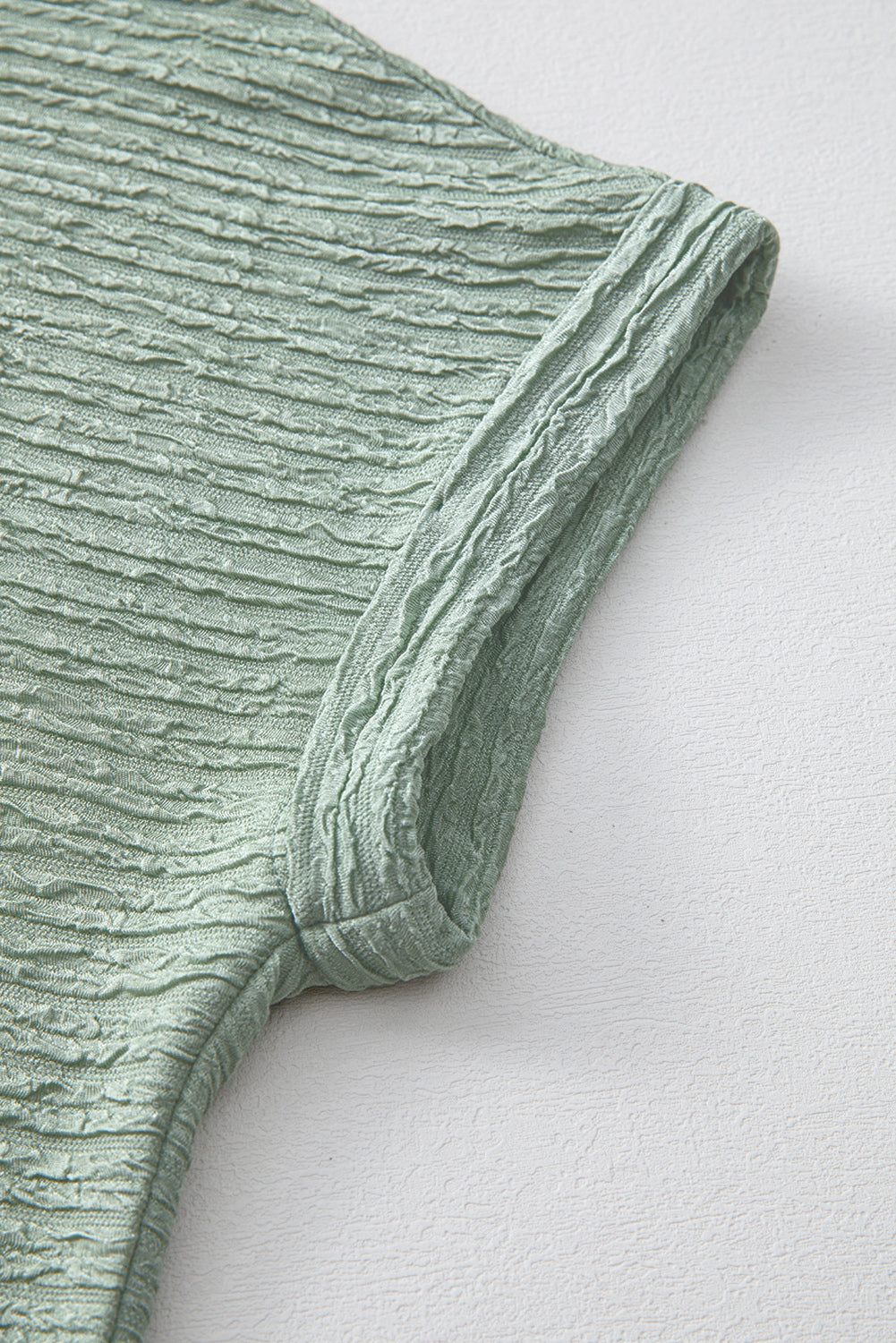Grass Green Solid Color Textured Crinkle Short Sleeve T Shirt Dress T Shirt Dresses JT's Designer Fashion