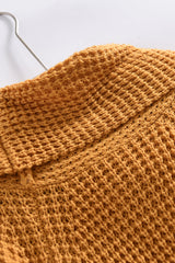 Mustard Buttoned Wrap Turtleneck Sweater Sweaters & Cardigans JT's Designer Fashion