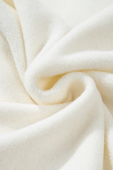 Beige Fleece Colorblock Trim Buttons Collar Sweatshirt with Pocket Sweatshirts & Hoodies JT's Designer Fashion