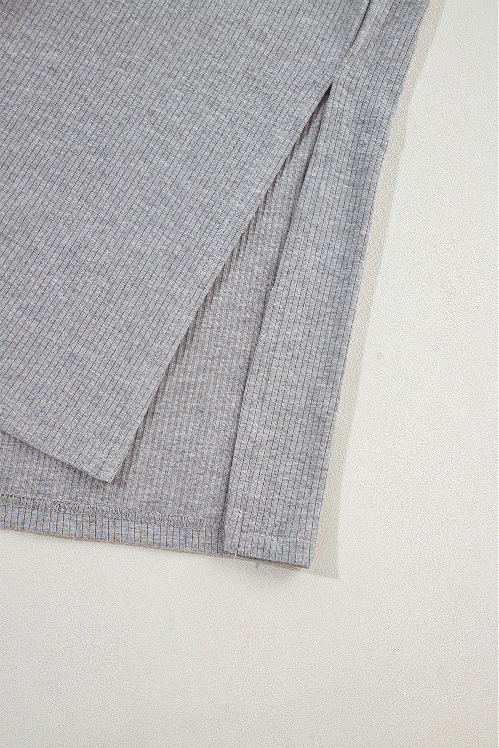 Light Grey Solid Color Loose Tunic Top and Slim Shorts Set Short Sets JT's Designer Fashion