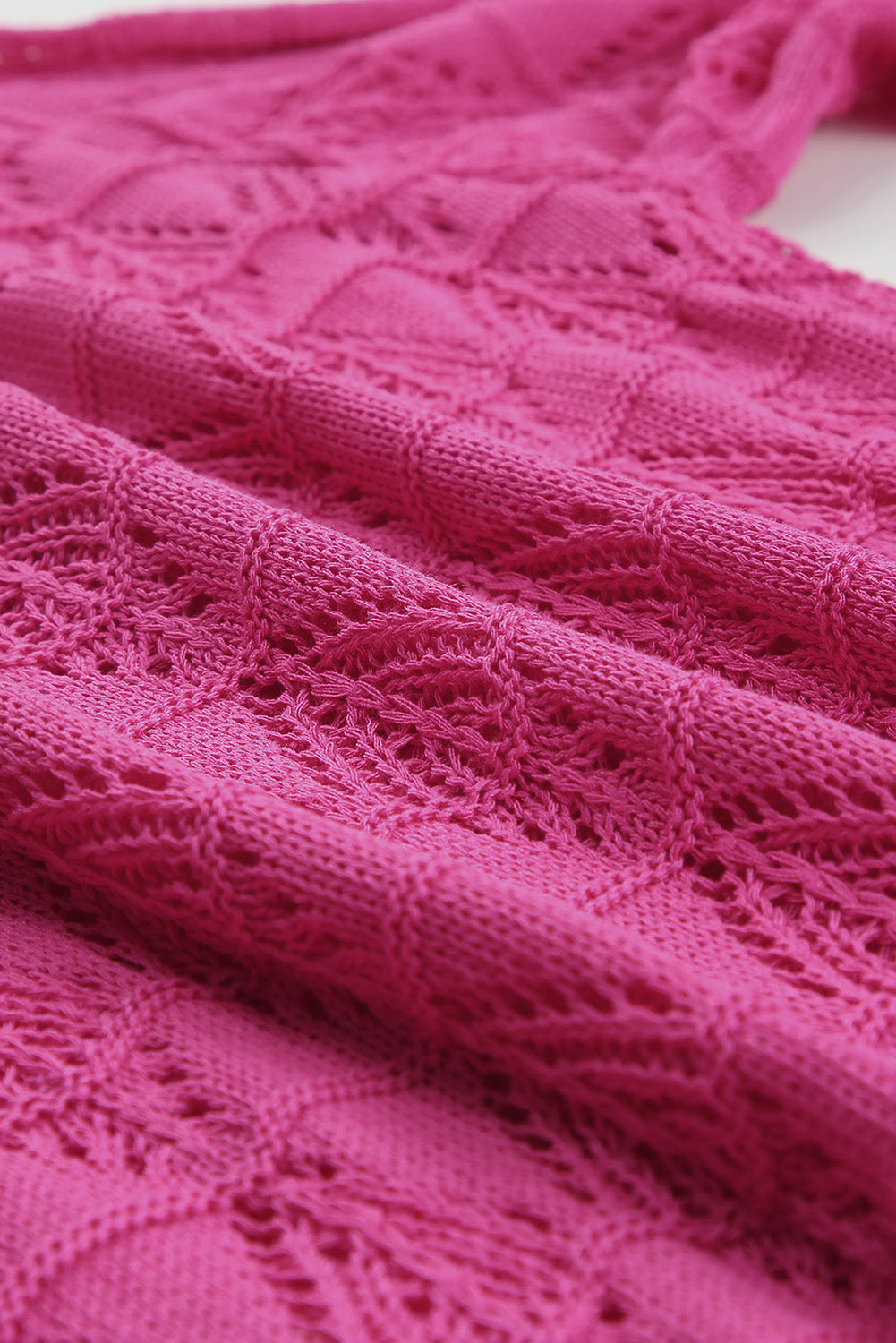 Rose Lightweight Buttoned Front Crochet Cardigan Cardigans JT's Designer Fashion