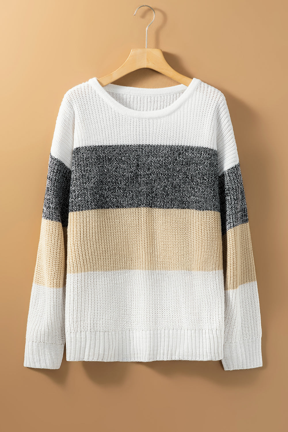 Multicolour Color Block Drop Shoulder Knit Sweater Sweaters & Cardigans JT's Designer Fashion