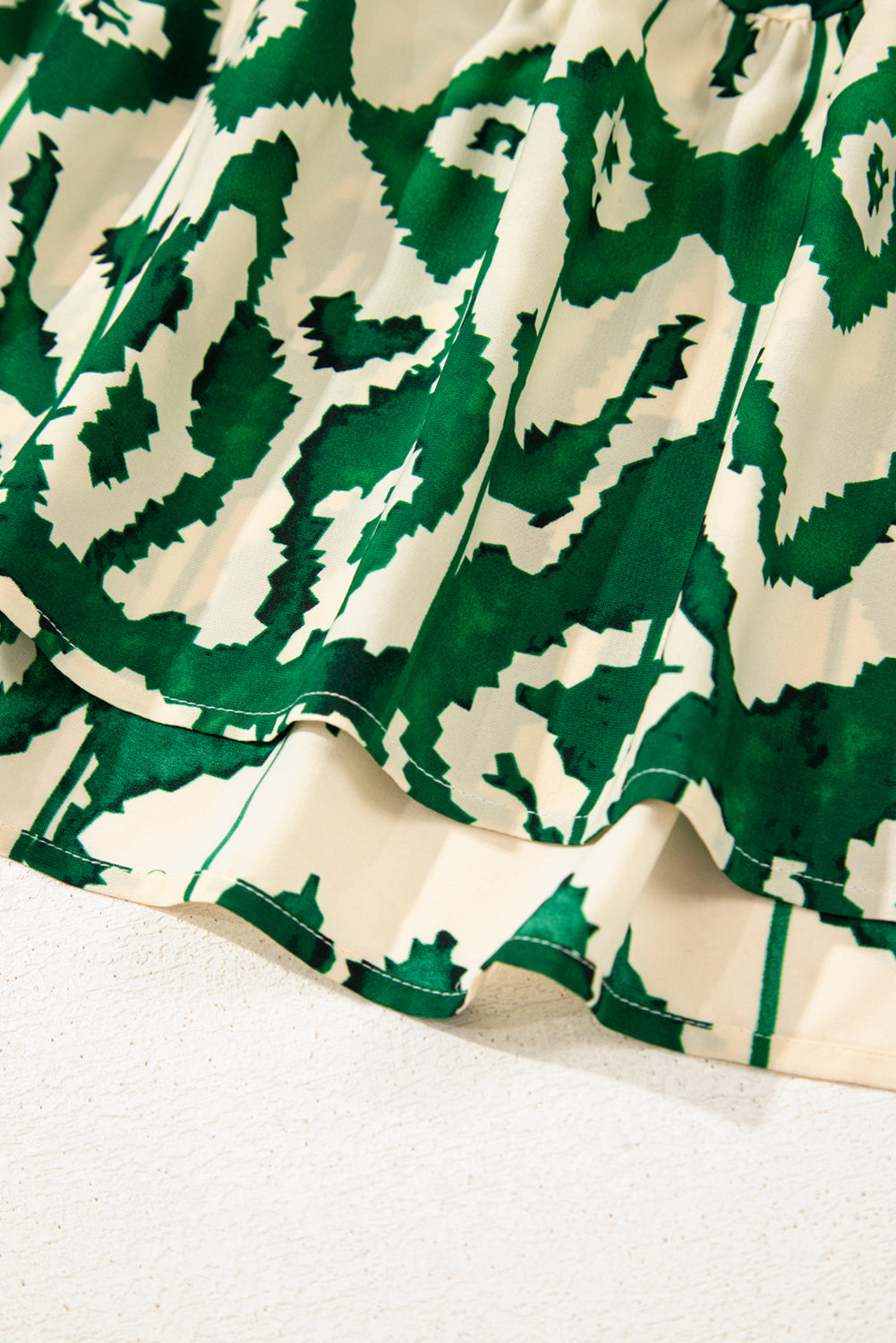 Green Western Aztec Shirred A-line Sleeveless Long Dress Maxi Dresses JT's Designer Fashion