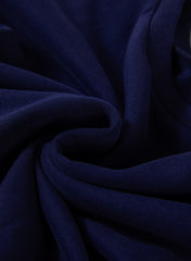 Navy Blue Solid Fleece Lined Drop Shoulder High Low Sweatshirt Sweatshirts & Hoodies JT's Designer Fashion