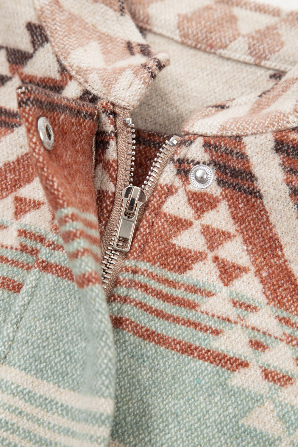 Light French Beige Aztec Quilted Patchwork Western Fashion Jacket Jackets JT's Designer Fashion