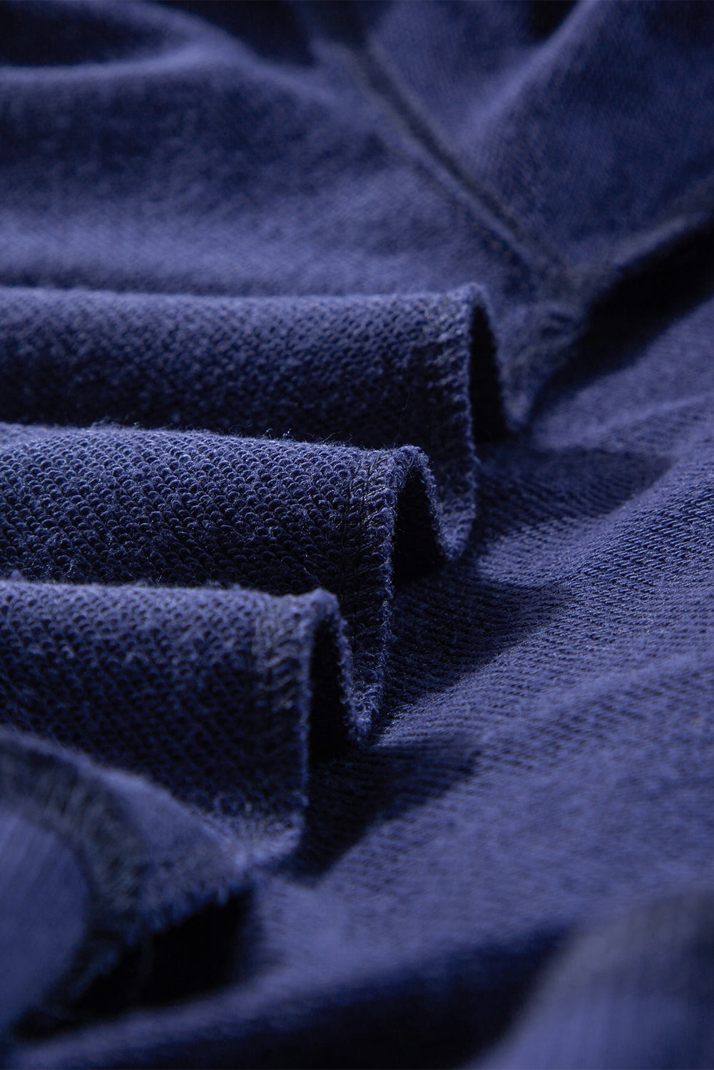 Navy Blue Plain Drop Shoulder Crewneck Pullover Sweatshirt Sweatshirts & Hoodies JT's Designer Fashion