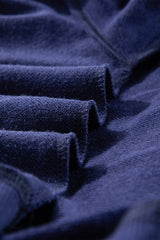 Navy Blue Plain Drop Shoulder Crewneck Pullover Sweatshirt Sweatshirts & Hoodies JT's Designer Fashion