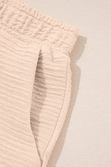 Apricot Textured V Neck T Shirt and Shorts Set Short Sets JT's Designer Fashion