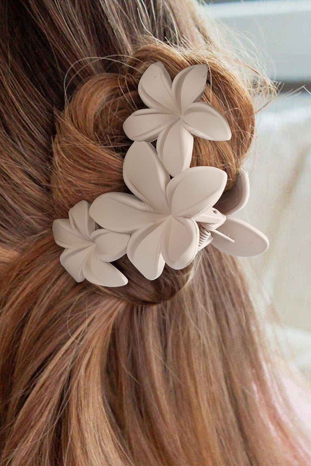 Parchment 3D Flower Plastic Resin Hair Claw Headwear JT's Designer Fashion