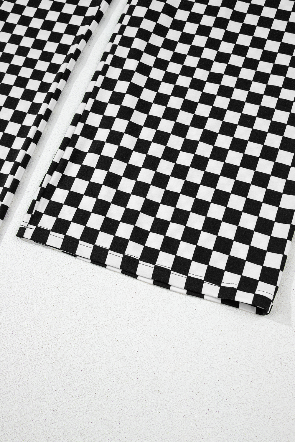 Black Checkered Print Pocketed Wide Leg Jumpsuit Jumpsuits & Rompers JT's Designer Fashion