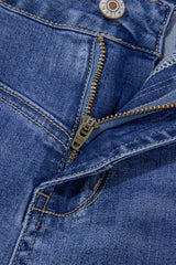 Beau Blue Tailored Center Seam Detail Straight Loose High Rise Jeans Jeans JT's Designer Fashion