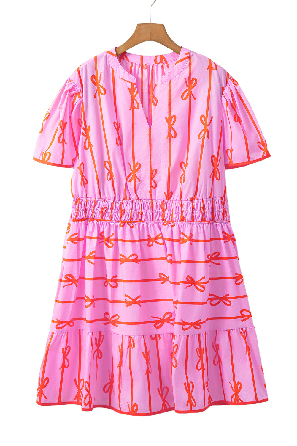 Rose Bow Tastic Clinched Waist Ruffled Plus Size Dress Plus Size Mini Dresses JT's Designer Fashion