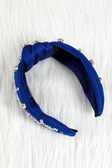 Dark Blue GAME DAY Rugby Football Season Diamond Knotted Headband Headwear JT's Designer Fashion