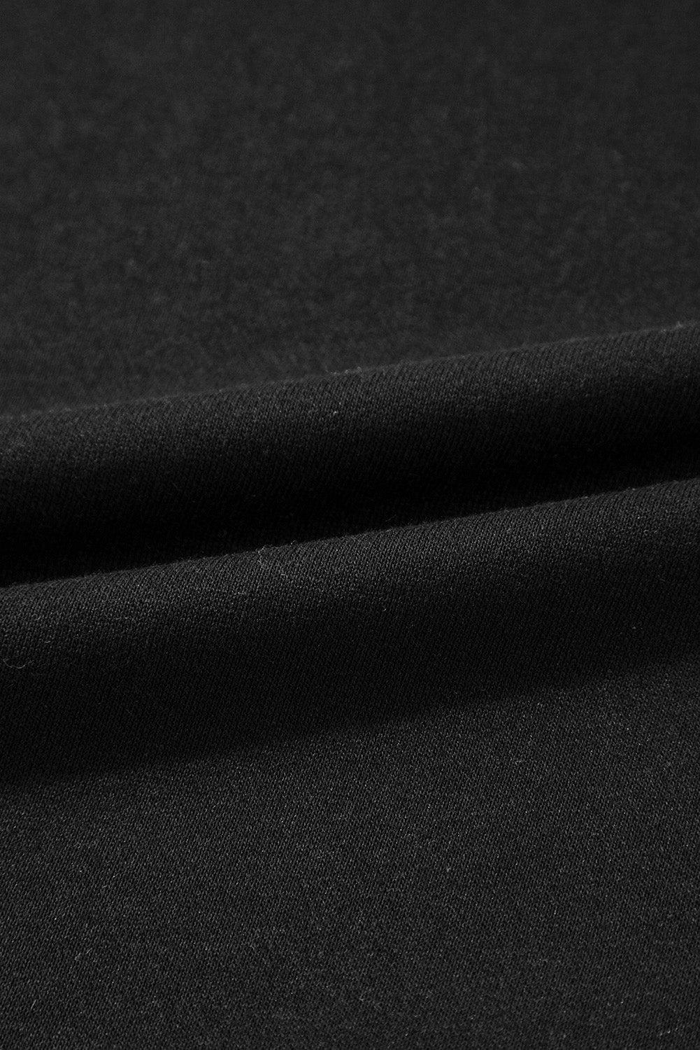 Black Exposed Seam Drop Shoulder Round Neck Sweatshirt with Slits Sweatshirts & Hoodies JT's Designer Fashion