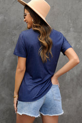 Blue God Bless the USA Print Tie Dye T-Shirt Graphic Tees JT's Designer Fashion