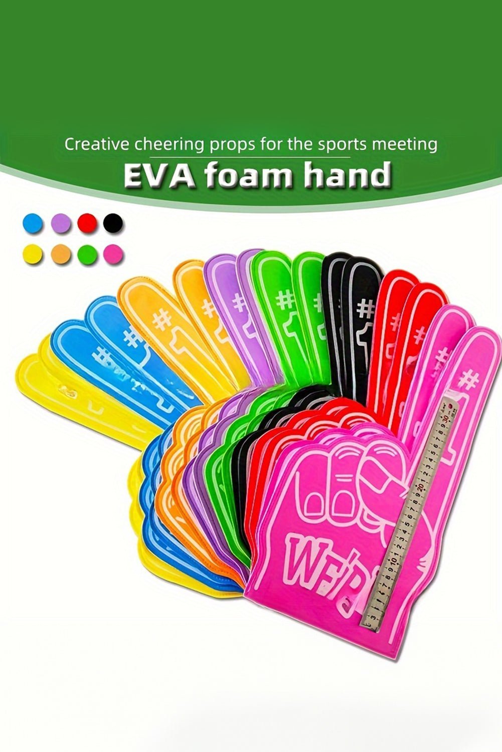 Black WE’RE NO.1 Game Day EVA Foam Cheering Gloves Other Accessories JT's Designer Fashion