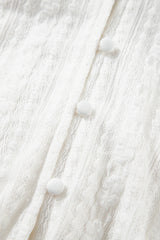 White Lace Spaghetti Strap V Neck Loose Fit Romper Jumpsuits & Rompers JT's Designer Fashion
