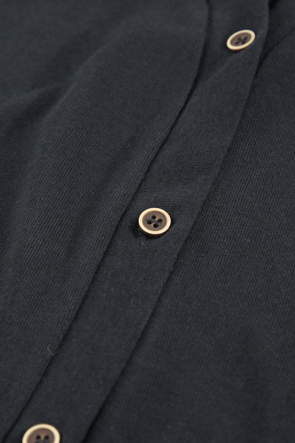 Black Solid Color Open-Front Buttons Cardigan Sweaters & Cardigans JT's Designer Fashion