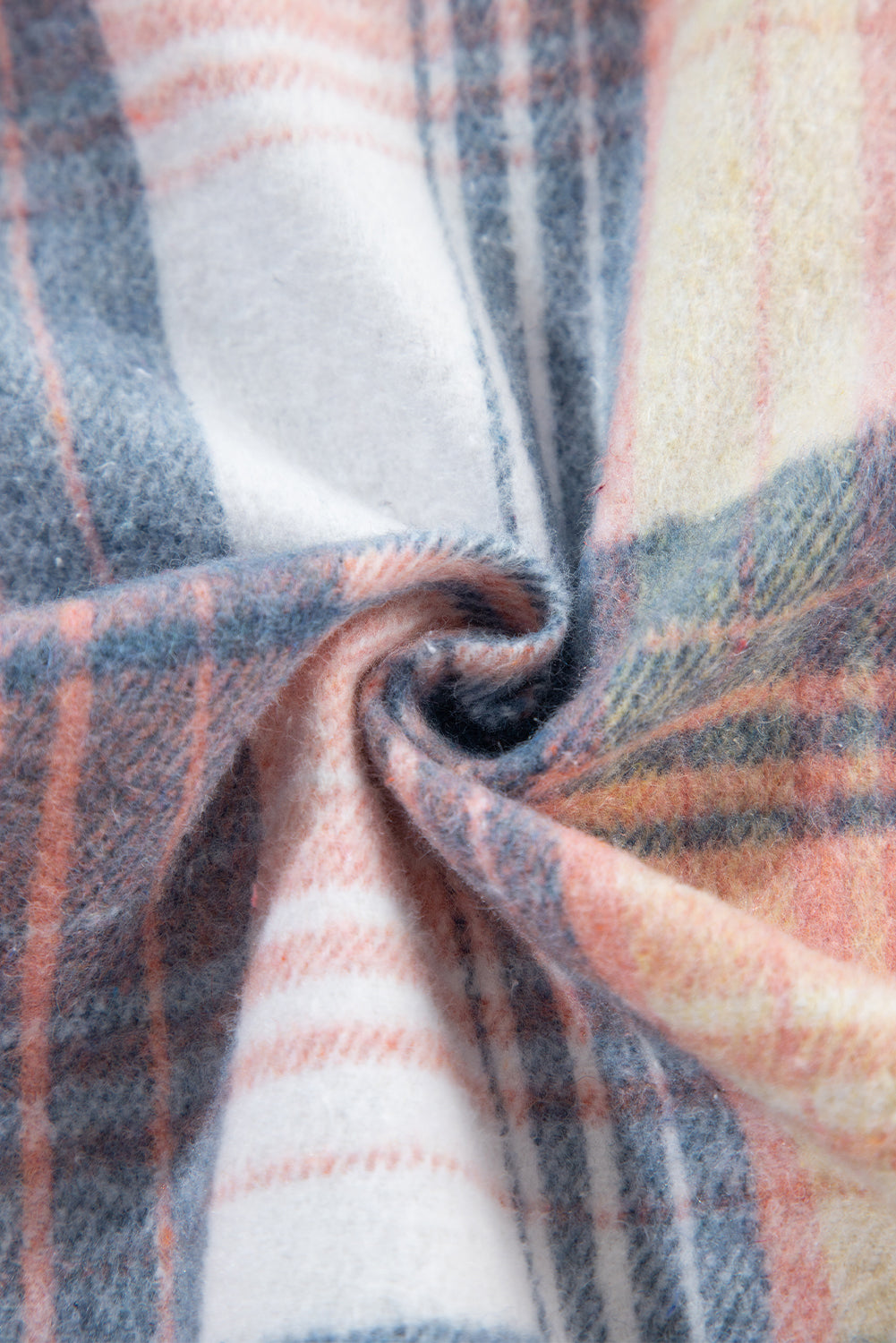 Light Pink Plaid Corduroy Patchwork Chest Pocket Shacket Plaid Shackets JT's Designer Fashion