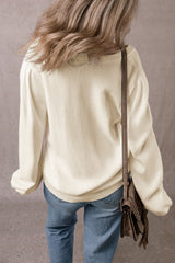 Apricot Pleated Sleeve Hollow Detail Button Sweater Cardigan Cardigans JT's Designer Fashion