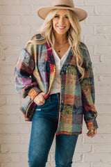 Multicolor Brushed Checked Western Buttoned Jacket Jackets JT's Designer Fashion