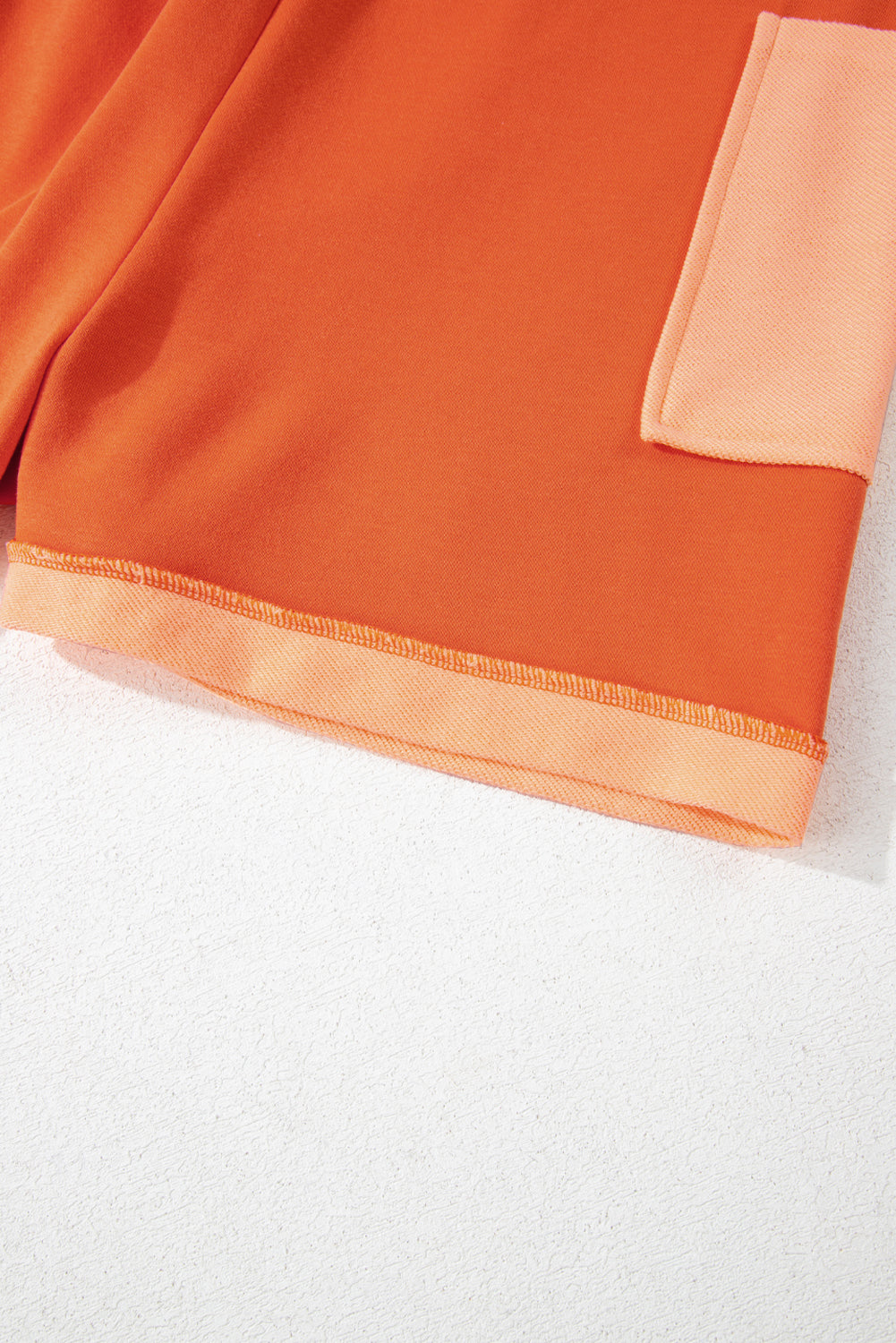 Russet Orange Two-tone Short Sleeve V Neck Patched Pocket Loose Romper Jumpsuits & Rompers JT's Designer Fashion