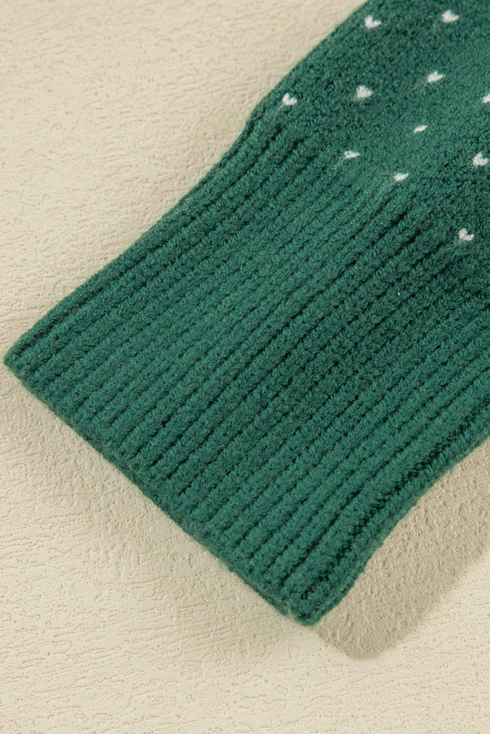 Green Christmas Snowflake Dotted Print Round Neck Sweater Sweaters JT's Designer Fashion