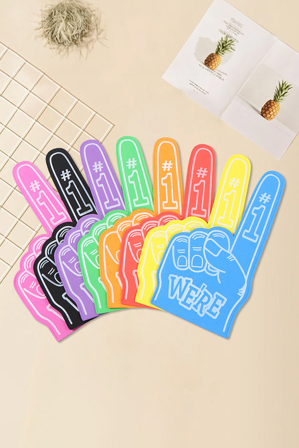 Black WE’RE NO.1 Game Day EVA Foam Cheering Gloves Other Accessories JT's Designer Fashion