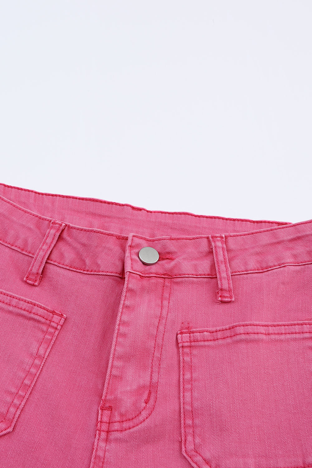 Pink Ankle-length Flare Leg Raw Hem Jeans Jeans JT's Designer Fashion
