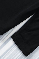 Black Solid Color V Neck Long Sleeve Knit Top Long Sleeve Tops JT's Designer Fashion