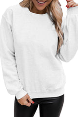 Beige Solid Color Crewneck Pullover Sweatshirt Sweatshirts & Hoodies JT's Designer Fashion