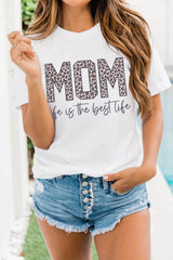 White MOM life is the best life Graphic T Shirt Graphic Tees JT's Designer Fashion