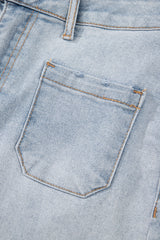 Beau Blue Light Wash High Rise Denim Shorts Denim Shorts JT's Designer Fashion