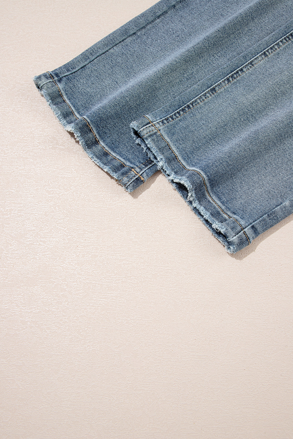 Beau Blue Slightly Distressed Ankle-length Straight Jeans Jeans JT's Designer Fashion