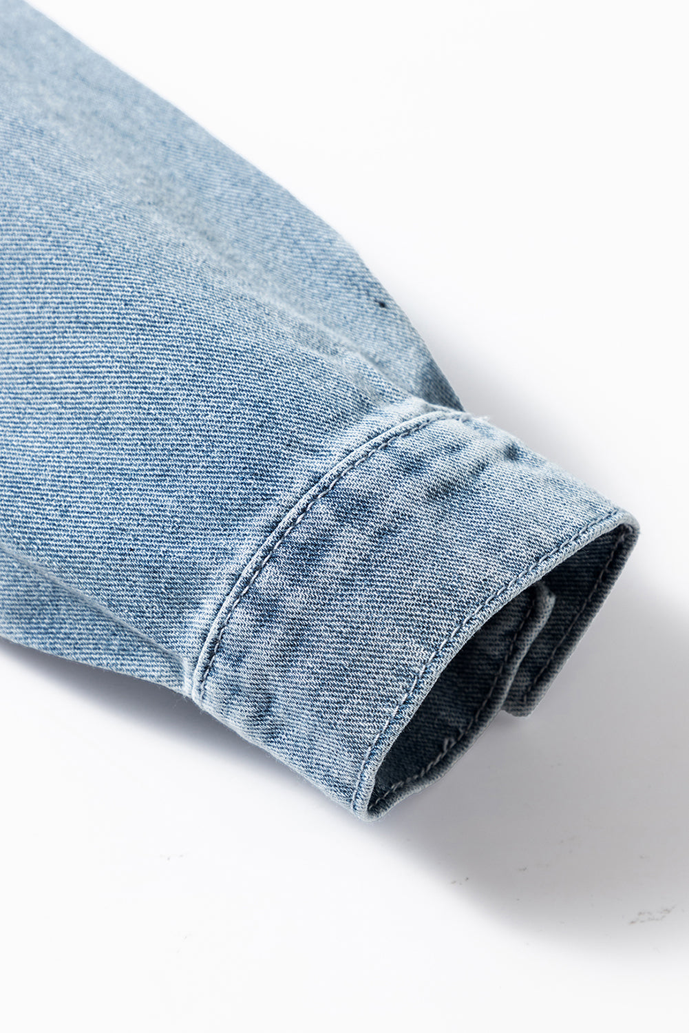 Dusk Blue Slit Buttons Pocketed Denim Jacket Denim Jackets JT's Designer Fashion