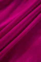 Rose Red Shirred V Neck Tiered Ruffled Velvet Plus Size Maxi Dress Plus Size Dresses JT's Designer Fashion