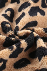 Black Contrast Trimmed Leopard Teddy Shacket Jackets JT's Designer Fashion