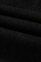 Dark Grey Pleated Wide Leg Mineral Wash Denim Pants Jeans JT's Designer Fashion