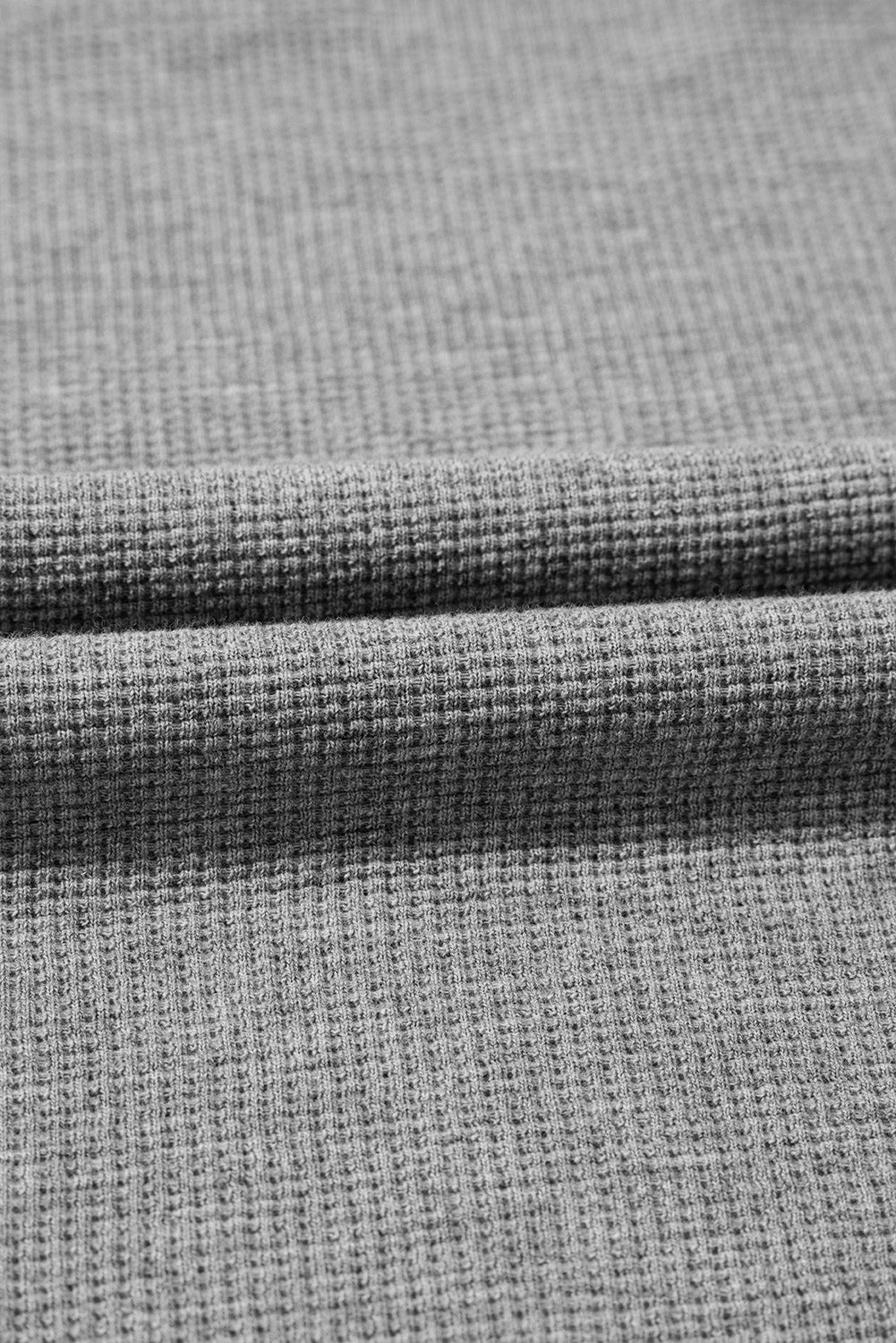 Gray Waffle knit Bishop Sleeve Split Oversized Top Long Sleeve Tops JT's Designer Fashion