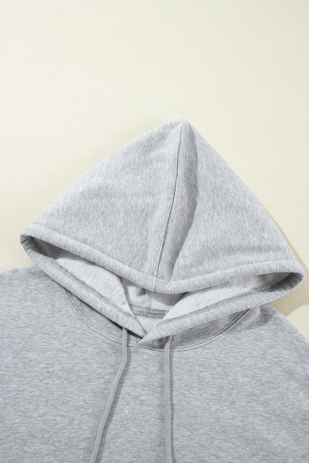Light Grey Fleece Lined Kangaroo Pocket Drawstring Chunky Hoodie Sweatshirts & Hoodies JT's Designer Fashion