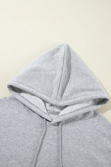 Light Grey Fleece Lined Kangaroo Pocket Drawstring Chunky Hoodie Sweatshirts & Hoodies JT's Designer Fashion