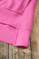 Bonbon Solid O Neck High Low Hem Pullover Sweatshirt Sweatshirts & Hoodies JT's Designer Fashion