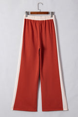 Flamingo Color Block Drawstring High Waist Wide Leg Pants Pants & Culotte JT's Designer Fashion