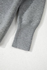 Medium Grey Drawstring Hooded Button Up Drop Shoulder Sweater Cardigan Cardigans JT's Designer Fashion