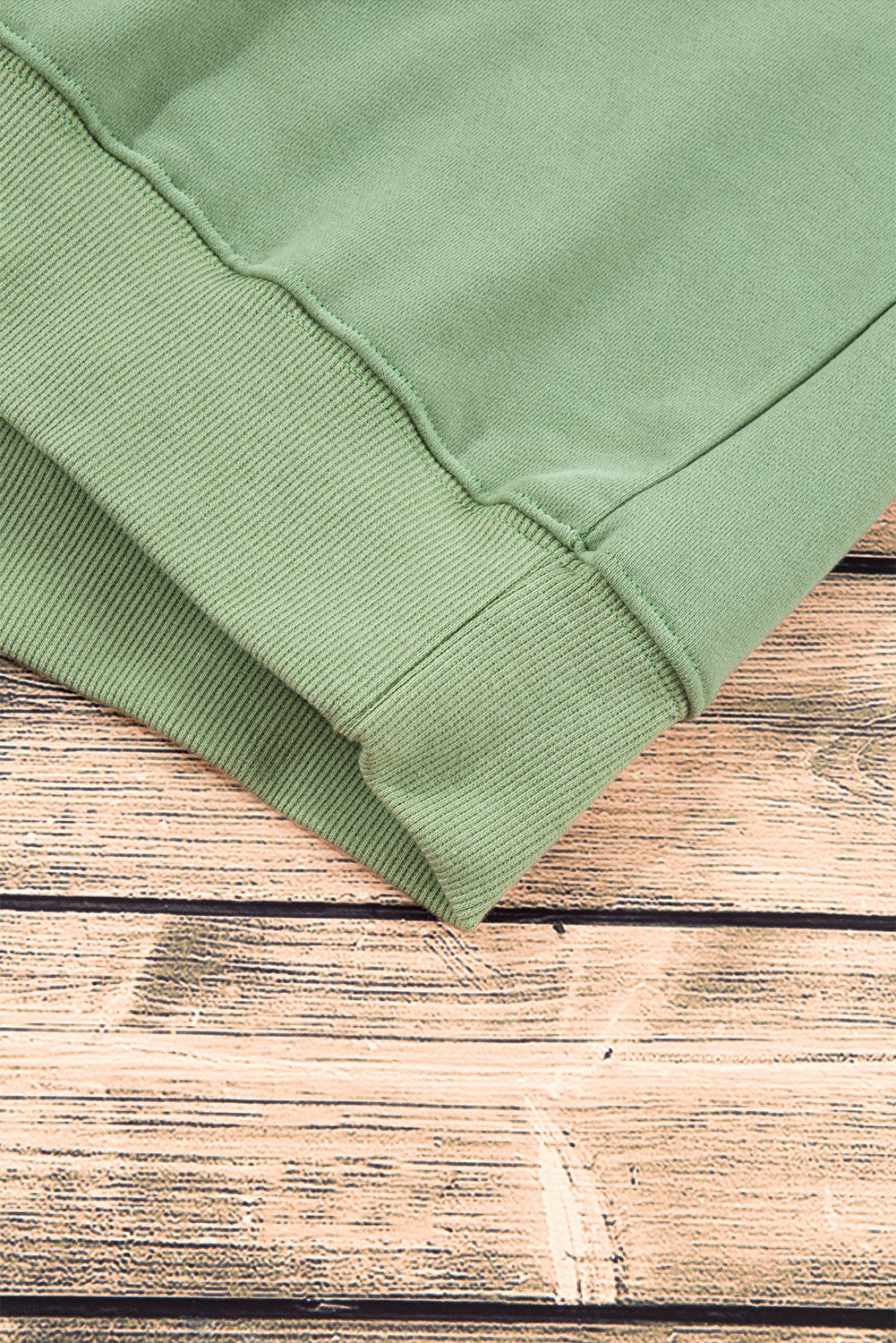 Smoke Green Plain Drop Shoulder Crewneck Pullover Sweatshirt Sweatshirts & Hoodies JT's Designer Fashion