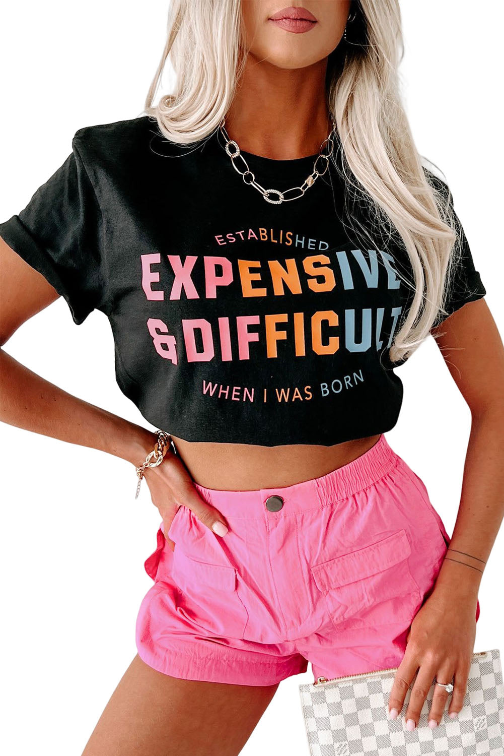Black EXPENSIVE&DIFFICULT Graphic Tee Graphic Tees JT's Designer Fashion