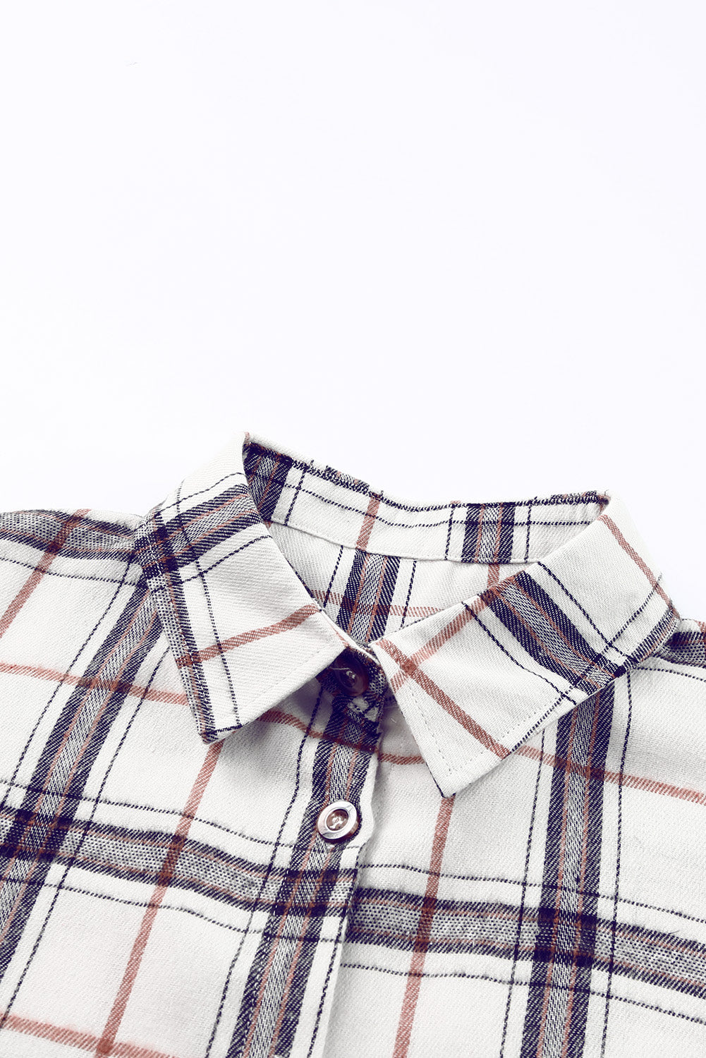 White Oversized Plaid Pattern Shacket with Slits Plaid Shackets JT's Designer Fashion