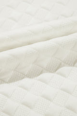White Solid Color Checkered Texture Short 2pcs Outfit Short Sets JT's Designer Fashion