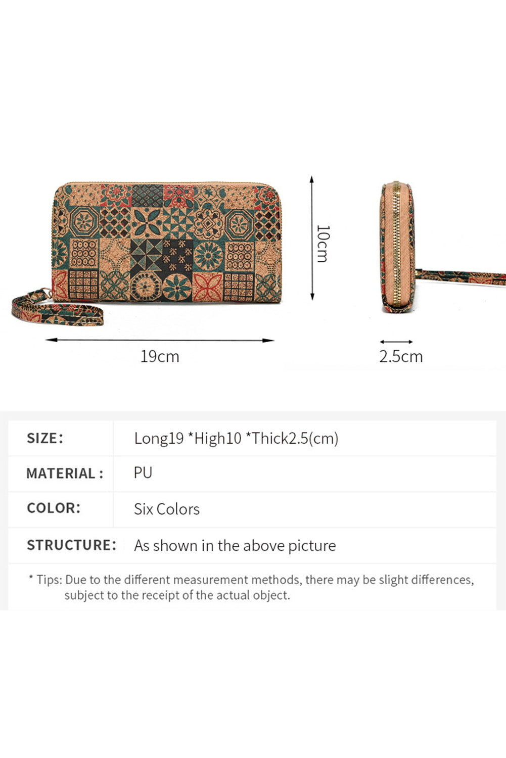 Brown Western Pattern Print Wristlet PU Leather Wallet Handbags JT's Designer Fashion